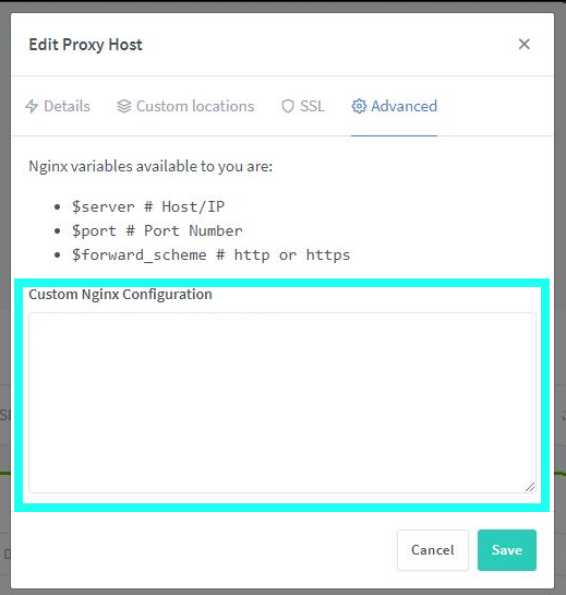 Ajout de configuration avancé Nginx